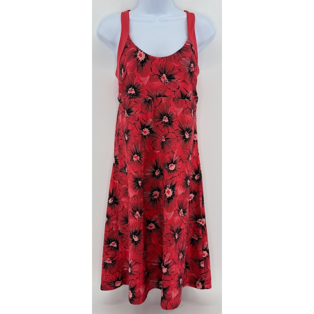 Patagonia Morning Glory Dress Medium Coral Hibiscus Cross Back Shelf Bra STY2052
